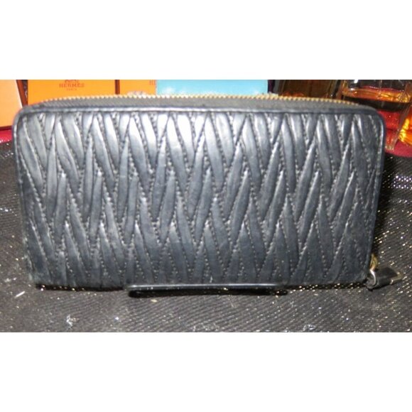 Coach Black Quilted Leather Zip Around Accordion Continental Long Wallet - Picture 2 of 9